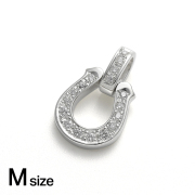 Medium Lux Horseshoe Pendant - Silver w/LG Diamond