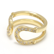 Double Horseshoe Ring - K18Yellow Gold w/Diamond