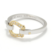 Horseshoe Band Ring Small - Silver×K18Yellow Gold w/Diamond