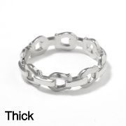 Horseshoe Link Ring - Silver