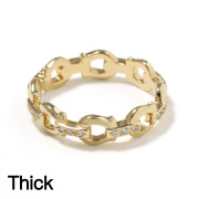 Horseshoe Link Ring - K18Yellow Gold /Diamond