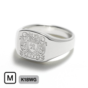 Medium Signet Ring - K18White Gold