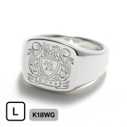 Large Signet Ring - K18White Gold