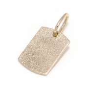 10K YG Small Sandblast Dog Tag