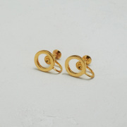 オープンラウンドイヤリング - ゴールドプレート