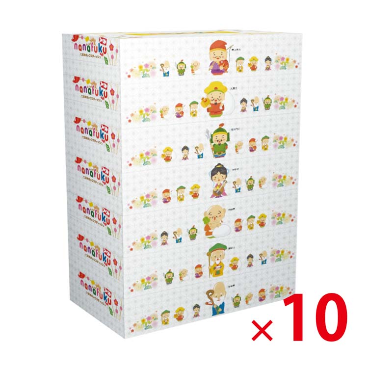 【送料無料（北海道・沖縄・離島除く）・代引き不可】七福神ボックスティッシュ100W7個パック_10個セット <dh-21490>