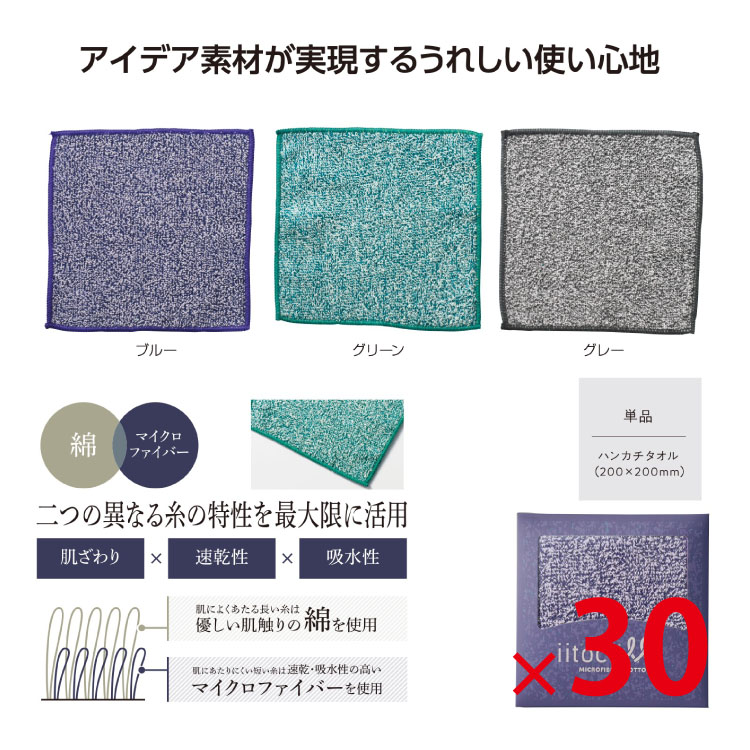 【送料無料（北海道・沖縄・離島除く）・代引き不可】いいとこダブルハンカチタオル 30個セット<dh-27220>