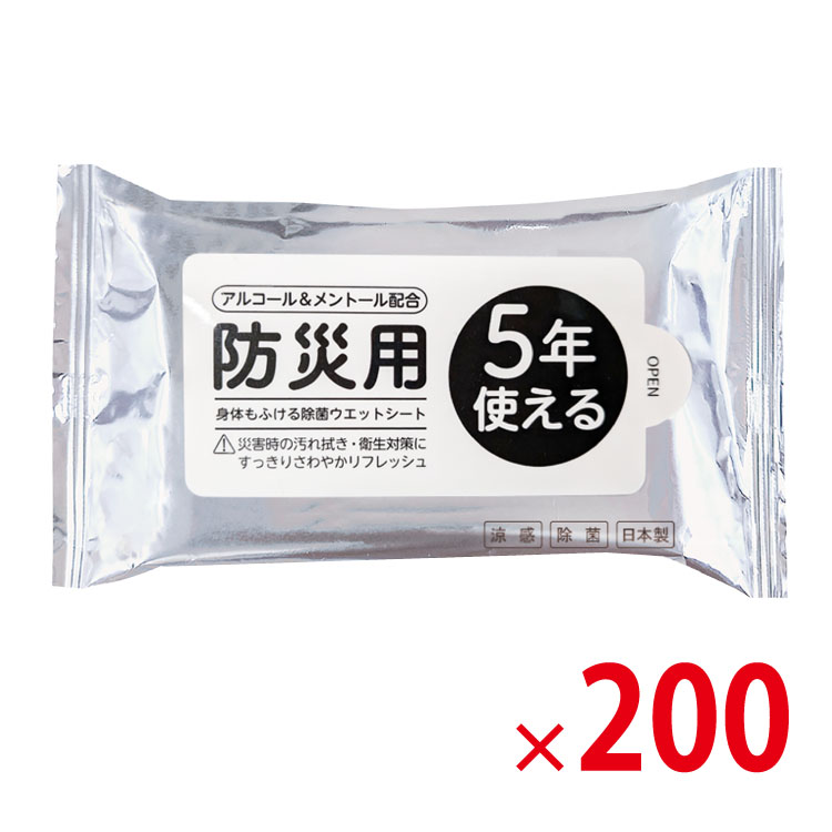 【送料無料（北海道・沖縄除く）】5年使える 除菌ウェットシート ハンディタイプ 10枚入 携帯用 200個セット<dh-27271>