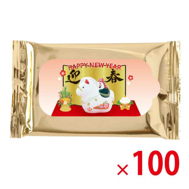 【送料無料（北海道・沖縄除く）】干支ゴールドウェットティッシュ10P 100個セット <dh-25450>