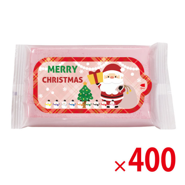 【送料無料（北海道・沖縄・離島除く）・代引き不可】サンタさんのカラーウェットティッシュ8枚入 400個セット<dh-26721>