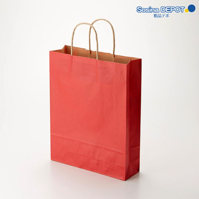 紙袋カラー赤無地SS <fu-10002>