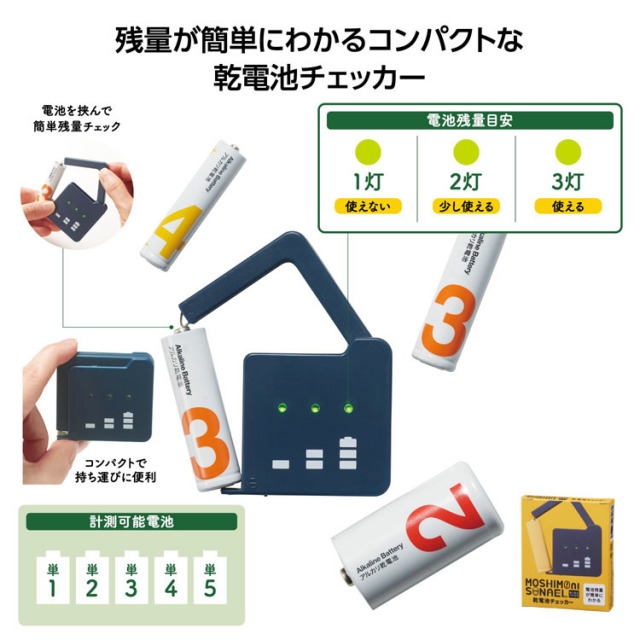 【送料無料（北海道・沖縄・離島除く）・代引き不可】モシモニソナエル　乾電池チェッカー_320個セット_1個あたり148円（税抜） <sp-36201>