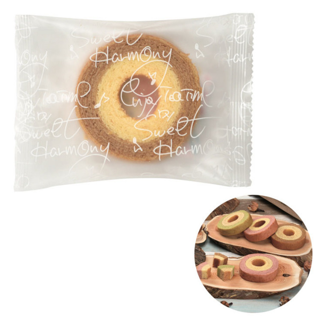 【送料無料（北海道・沖縄・離島除く）・代引き不可】２層バウムクーヘン　キャラメル＆ミルク_80個セット_1個あたり98円（税抜） <sp-36614CM>