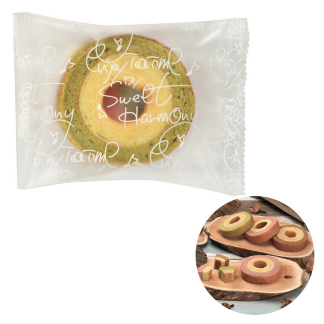 【送料無料（北海道・沖縄・離島除く）・代引き不可】２層バウムクーヘン　抹茶＆ミルク_80個セット_1個あたり98円（税抜） <sp-36614MM>