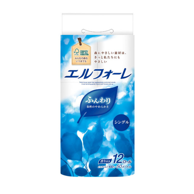 【送料無料（北海道・沖縄・離島除く）・代引き不可】エルフォーレ　トイレットティシュー１２ロール　シングル 6個セット 1個あたり528円（税抜） <sp-36645SG>