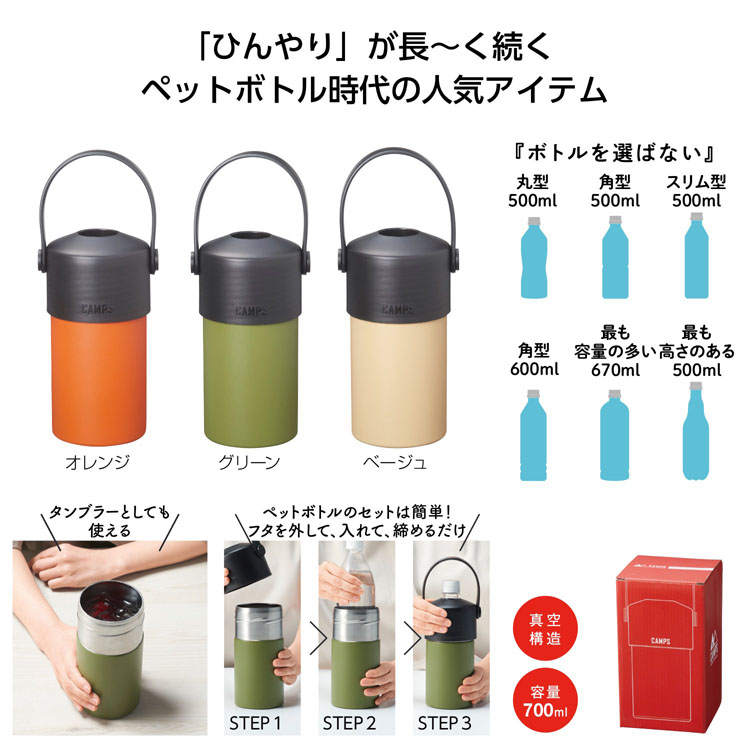 【送料無料（北海道・沖縄・離島除く）・代引き不可】キャンプス　保冷温ペットボトルホルダー 36個セット 1個あたり780円（税抜） <sp-34782>