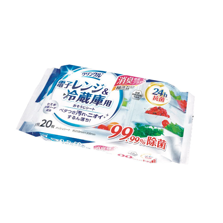 【送料無料（北海道・沖縄・離島除く）・代引き不可】クリンクルおそうじシート　電子レンジ冷蔵庫用２０枚_30個セット_1個あたり80円（税抜） <sp-36456DE>