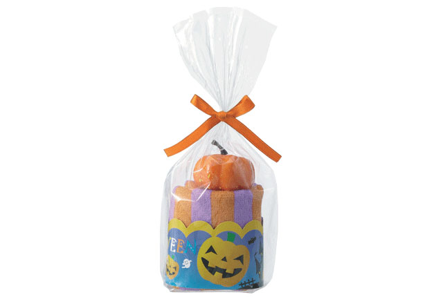 粗品・景品・ノベルティ・記念品の粗品屋本舗　ハロウィンかぼちゃケーキタオル