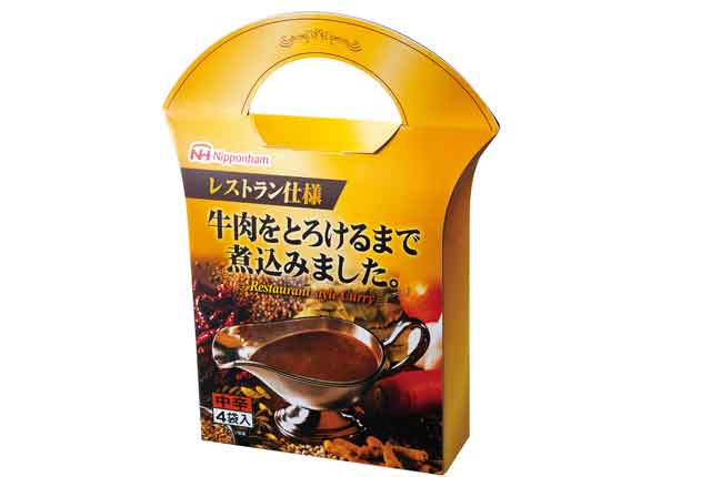 粗品・景品・プチギフト・ノベルティ・記念品の粗品屋本舗　ニッポンハム レストラン仕様カレー４袋入・中辛
