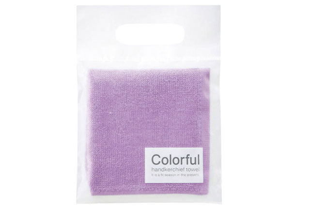 粗品・景品・ノベルティ・記念品の粗品屋本舗　カラフルハンカチタオル・パープル