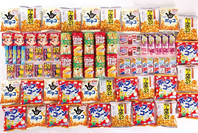 粗品・景品・ノベルティ・記念品の粗品屋本舗　ジャンボラッキーパンチＢＯＸ専用景品（お菓子）７２人用