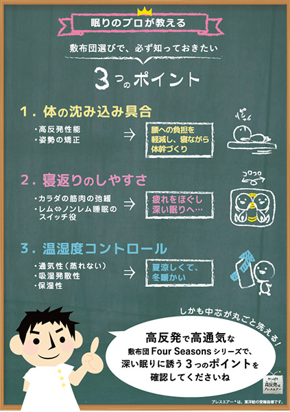 治療院 【ポスター 眠りのプロが教える３つのポイント】