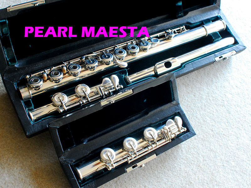 PEARL　MAESTAシルバー　Hand Made　RE C＋H足部管付　総銀フルート 美品