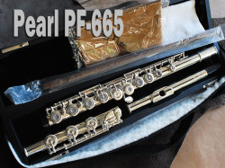 PEARL PF-665RBE　 リングキィ・H足部管　頭部管銀製　希少　フルート　美品