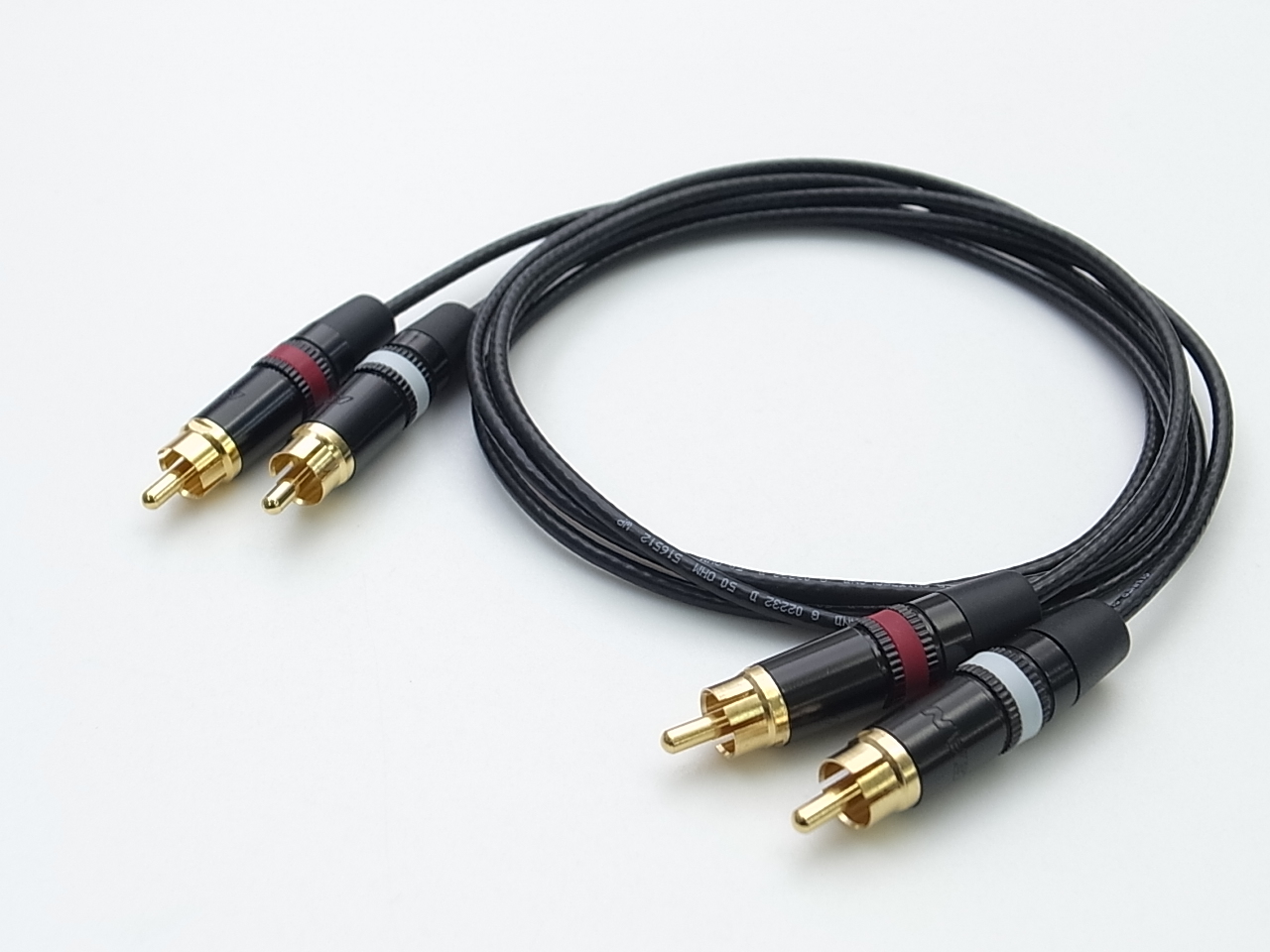 SUHNER RCAプラグ付きケーブル 1.0m ペア