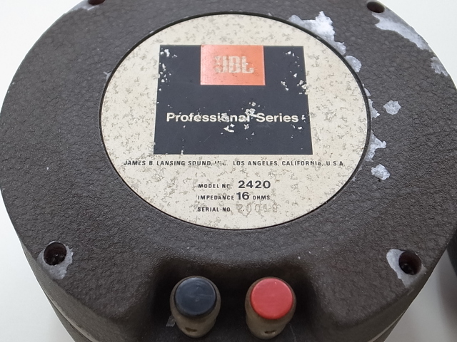 JBL2420 ドライバーユニット　セット JBL 2420 ドライバー 16Ω+2307 ホーン ペア - 中古オーディオの