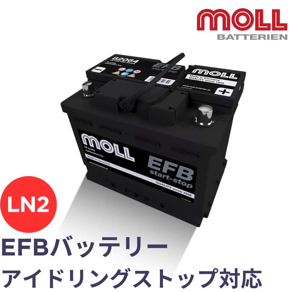 MOLL EFB  / モル　バッテリー / L2 /LN2 82064 （旧品番82060）【アイドリングストップ対応バッテリー メーカー取り寄せ】
