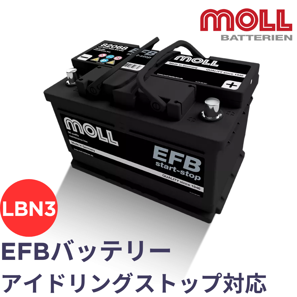 MOLL EFB 82068 / モル　バッテリー / LB3 / LBN3 【旧品番82070】 【アイドリングストップ対応バッテリー メーカー取り寄せ】