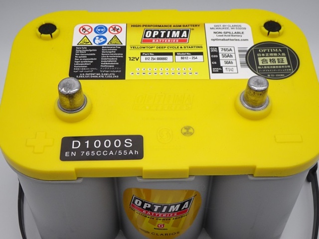 OPTIMA オプティマバッテリー　イエロートップ　D1000S （中古） オプティマ OPTIMA YELLOW バッテリー イエロートップ D1000S