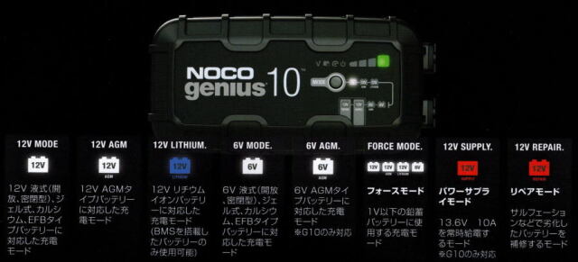 NOCO / ノコ genius10 G10JP 10Aバッテリーチャージャー充電器