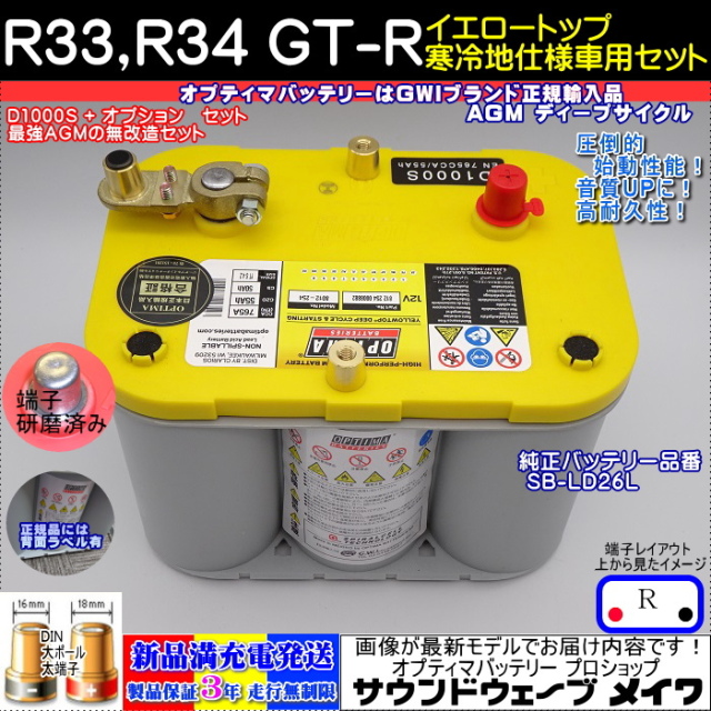 R33、R34、GT-R 寒冷地仕様車用 D1000S 取付キット付 / OPTIMA