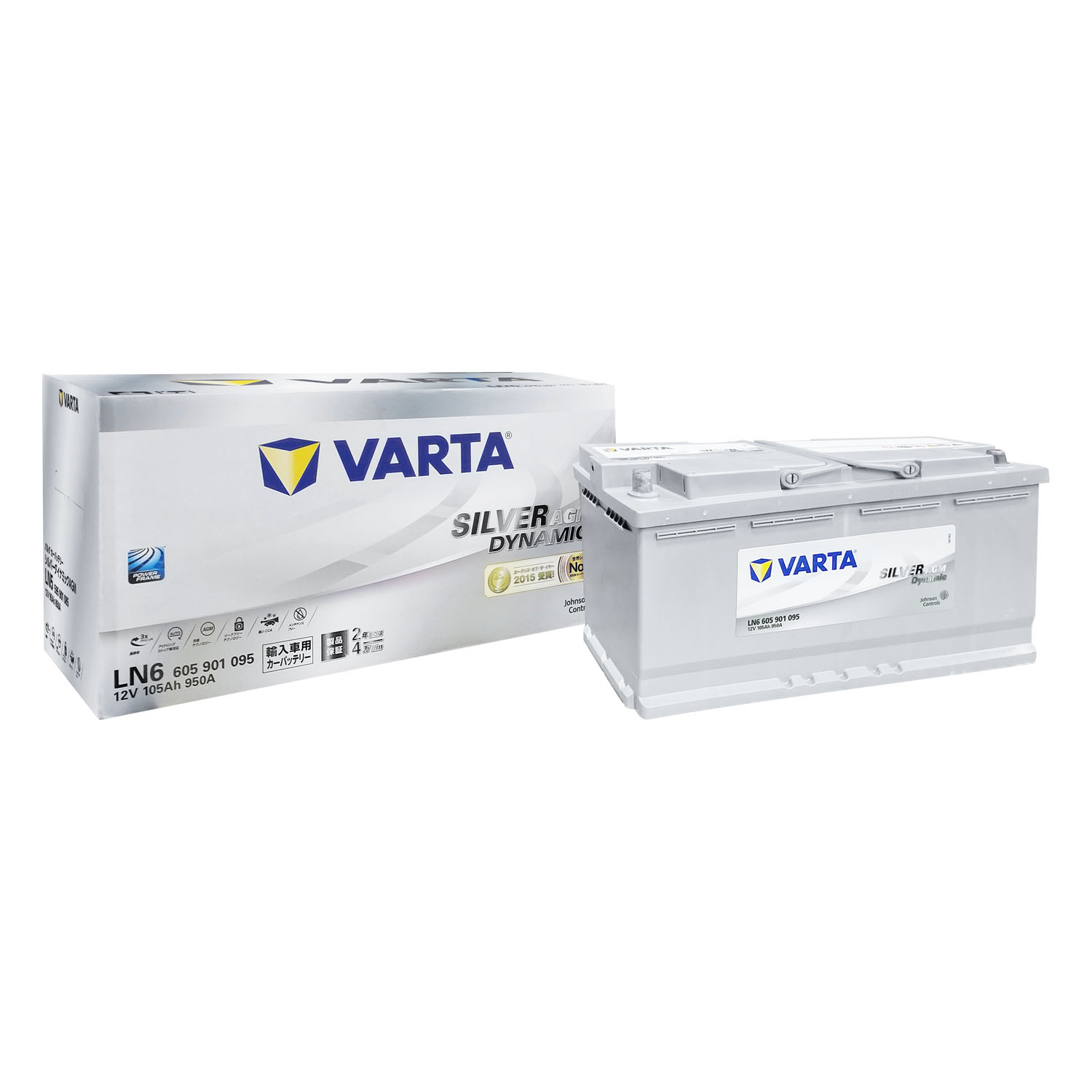 VARTA　AGM　LN6 / L6 / 605901095 / シルバーダイナミック AGM バッテリー / ファルタ（バルタ）