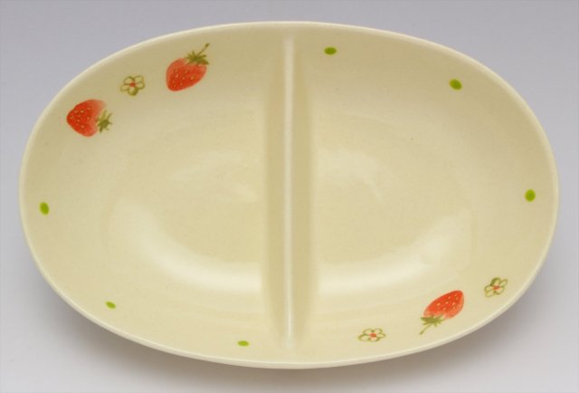 仕切皿（かわいい）(フルーツや花)/いちご