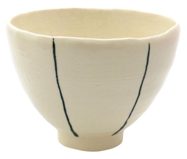 めしわん（手描き）（ストライプ）/グリーン