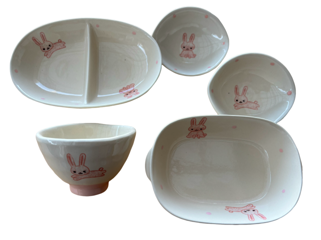 食器セット（かわいい）（名入れ可能）/うさぎ