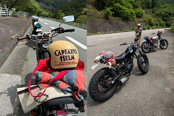 ヤマハTW200とSR400で高見峠へ向かうバイクサーフツーリング