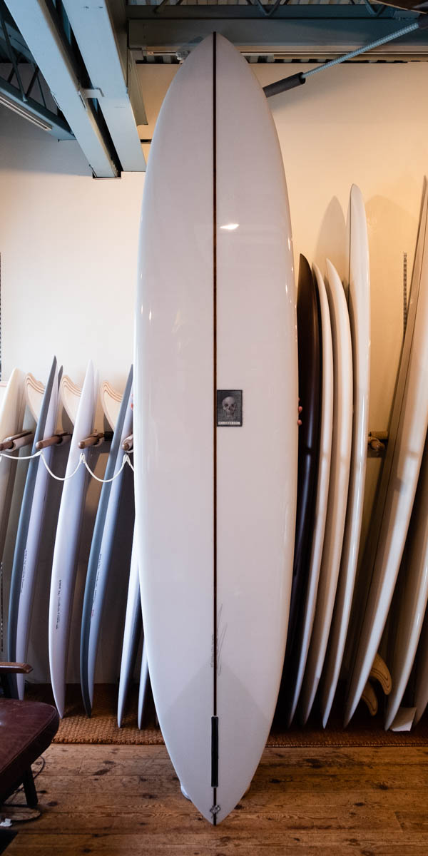 クリステンソン スピードマスター 9'5" CHRISTENSON SURFBOARDS Speedmaster / ボトム面 全体 スカルエンブレムとシングルフィン