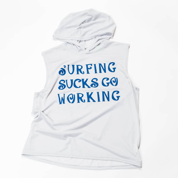 アイデンティファイ Sunguard Sleeveless Hoody SARCASM ノースリーブパーカー ライトグレー / 正面