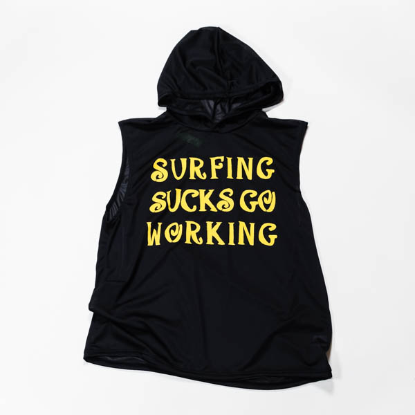アイデンティファイ Sunguard Sleeveless Hoody SARCASM ノースリーブパーカー ブラック / 正面