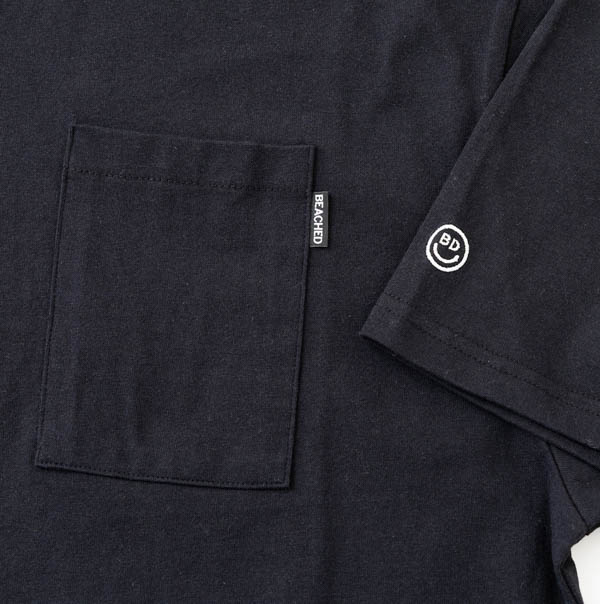 ビーチドデイズ ベーシック ポケット S/S Tee ブラック / ポケットディテール