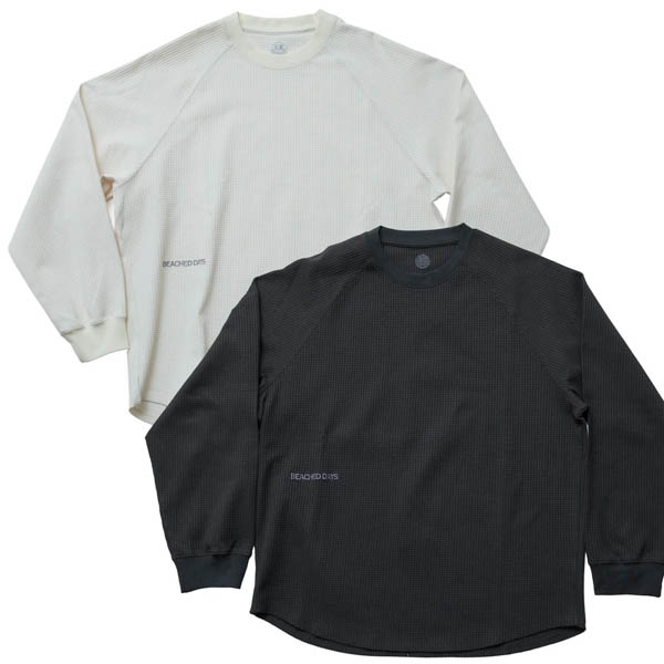 ビーチドデイズ ワッフル ロングスリーブTシャツ ホワイト ブラック / カラー展開