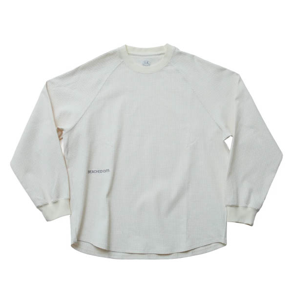 ビーチドデイズ ワッフル ロングスリーブTシャツ ホワイト / 正面