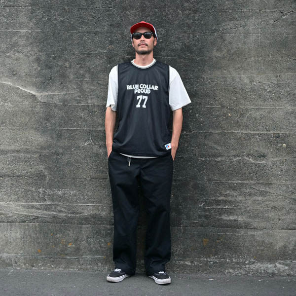 ビーチドデイズ × ブルコ メッシュタンクトップ ブラック / 着用イメージ