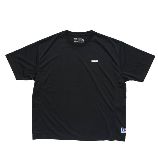 ビーチドデイズ × ブルコ ファンクションサイドポケットTシャツ ブラック / 正面