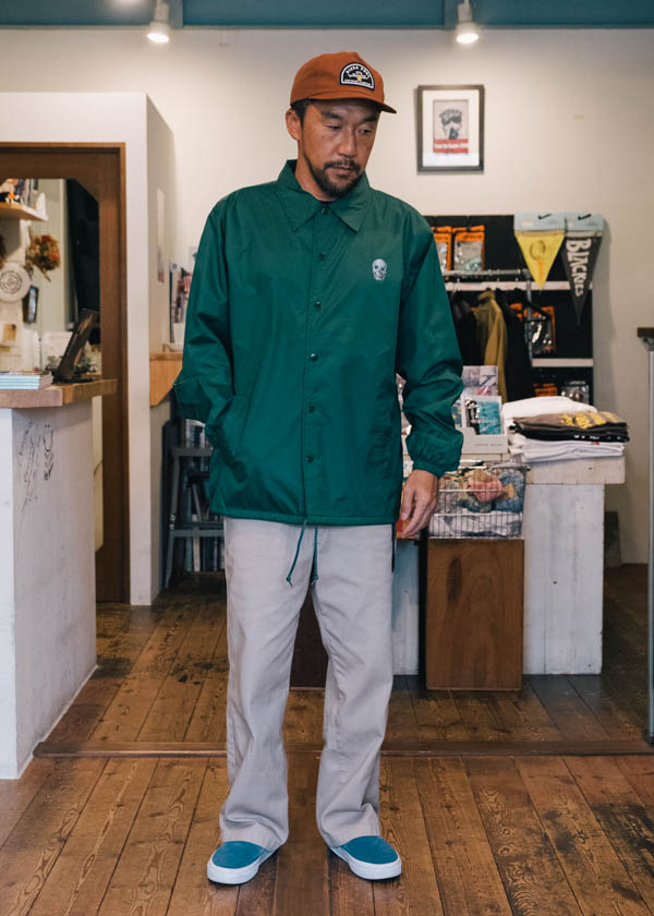 クリステンソン CC Coach Jacket コーチジャケット グリーン / モデル着用 正面