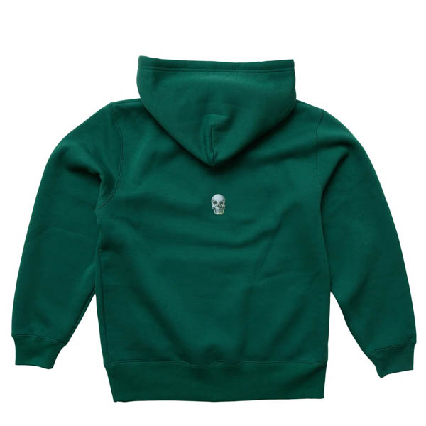 クリステンソン CC LOGO Pullover Hoodie パーカー グリーン / 背面 スカルマーク